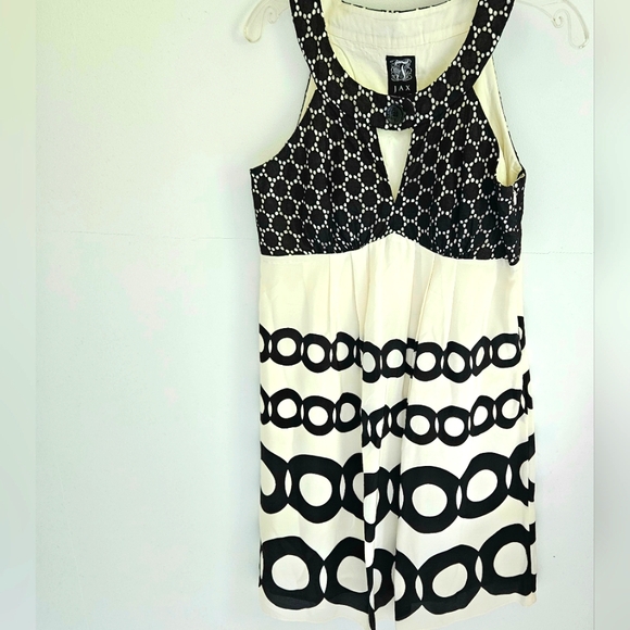 Jax Black and Cream Silk And Eyelet Dress - Picture 1 of 5